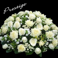 COUSSIN DE FLEURS DEUIL LYON - COUSSIN BLANC PRESTIGE