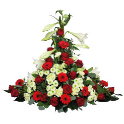 RAQUETTE DE FLEURS DEUIL LYON - HONNEUR