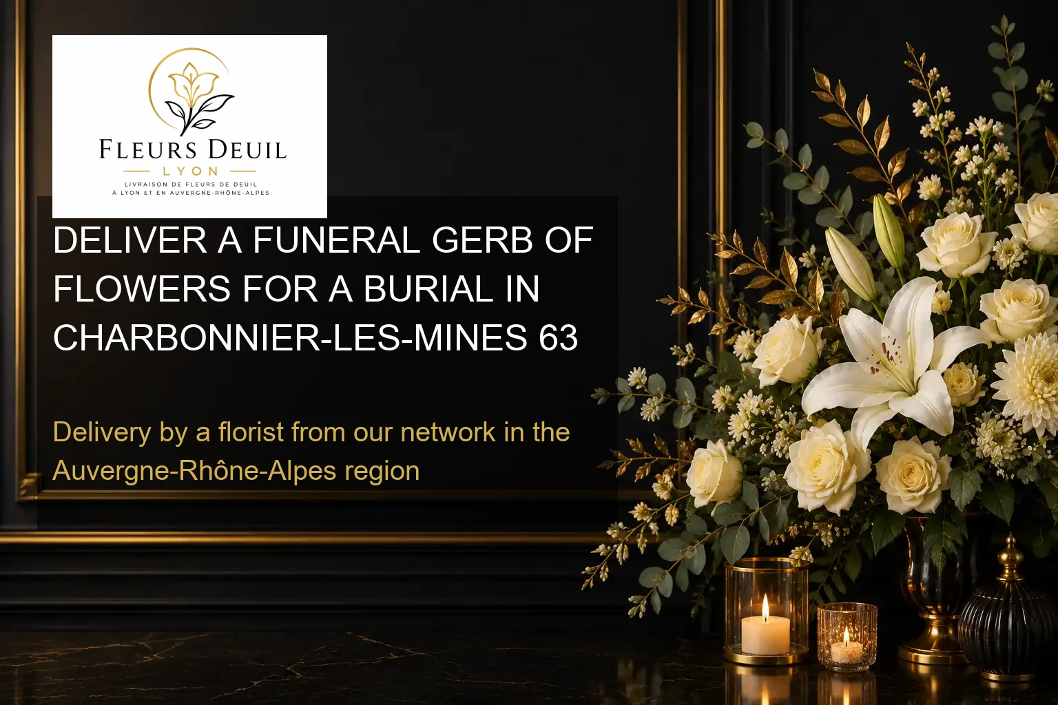 DELIVER A FUNERAL GERB OF FLOWERS FOR A BURIAL IN CHARBONNIER-LES-MINES 63